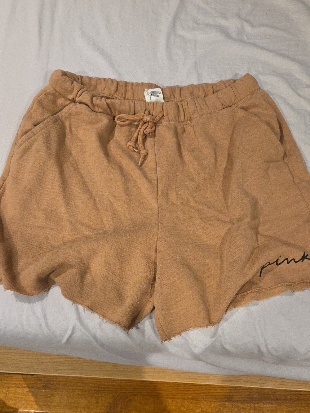 PINK Victoria's Secret Tan Drawstring Lounge Shorts